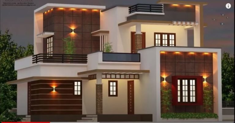 1850 Sq Ft 4BHK Contemporary Style Two-Storey House and Free Plan