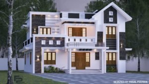 2000 Sq Ft 5BHK Contemporary Style Two-Storey House and Free Plan