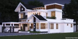 2400 Sq Ft 4BHK Contemporary Style Two-Storey House design