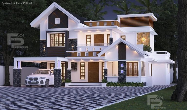 2400 Sq Ft 4BHK Contemporary Style Two-Storey House and Free Plan