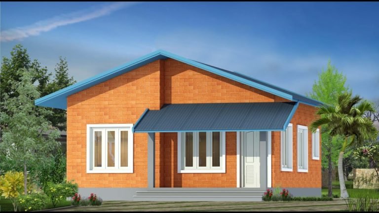 650 Sq Ft 2BHK Slope Roof Design Single Floor House and Free Plan, 5 Lacks