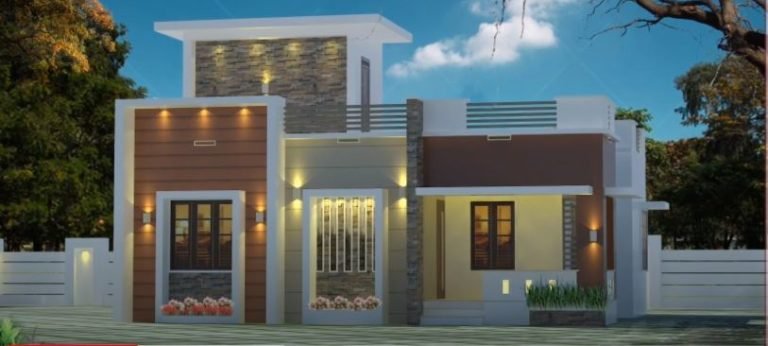 725 Sq Ft 2BHK Contemporary Modern Single Floor House and Free Plan