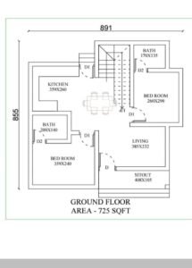 725 sq ft ground floor plan free