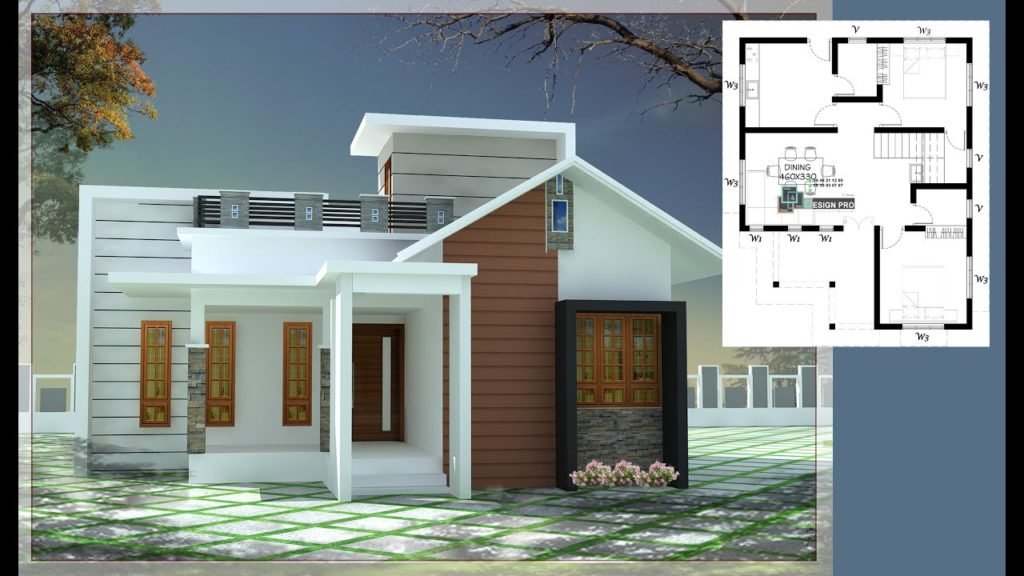 750 Sq Ft 2BHK Contemporary Style Single Floor House and Free Plan