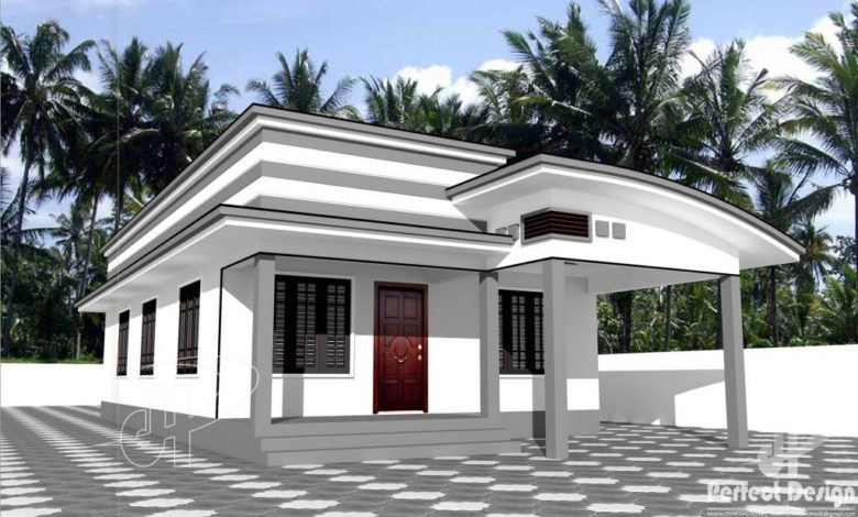 856 Sq Ft 2BHK Contemporary Style Single-Storey House and Free Plan