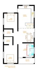 940 Sq Ft 2BHK Modern Single Floor House Free Plan