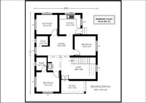 968 Sq Ft 3BHK Modern Single Floor House and Free Plan