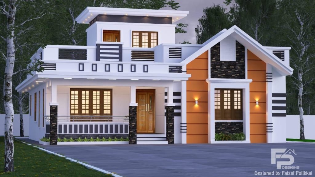 1100 Sq Ft 2BHK Modern Single Floor House and Free Plan