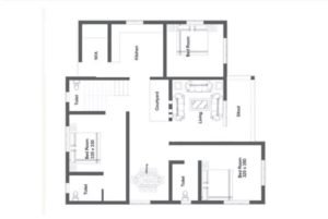 1100 Sq Ft 3BHK Modern Single Floor Low Budget House and Free Plan