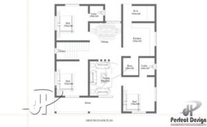 1180 Sq Ft 3BHK Traditional Mix Style Single Floor House and Free Plan