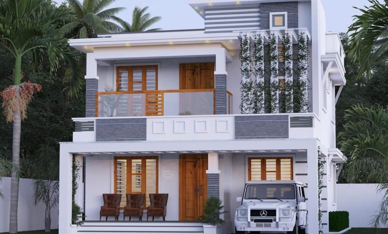 1561 Sq Ft 3BHK Contemporary Style Two-Storey House and Free Plan