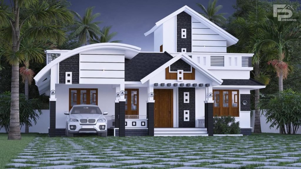 1610 Sq Ft 2BHK Contemporary Mix Style House and Free Plan