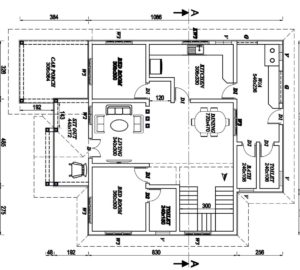 1610 Sq Ft 2BHK Contemporary Mix Style House and Free Plan