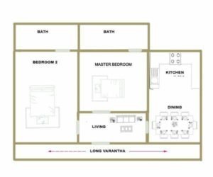 550 Sq Ft 2BHK Traditional Kerala Style Beautiful House and Free Plan