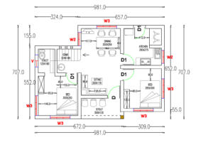 696 Sq Ft 2BHK Modern Single Floor House and Free Plan, 10 Lacks