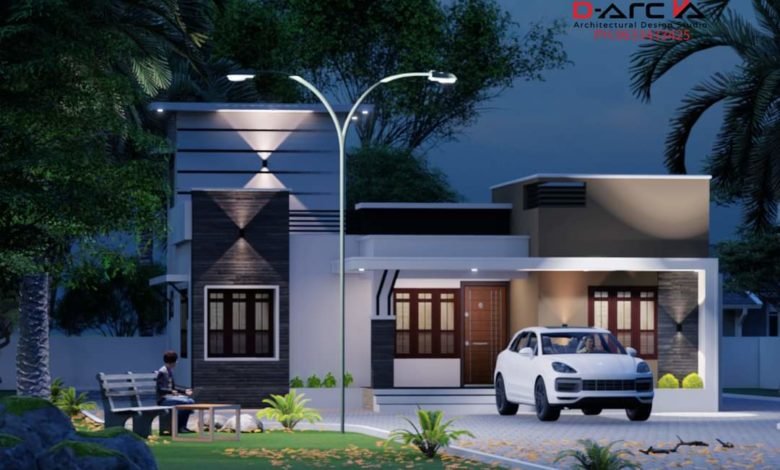 786 Sq Ft 2BHK Modern House at 5 Cent Plot, Free Plan, 12 Lacks