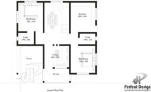 850 Sq Ft 2BHK Modern Single Floor House and Free Plan