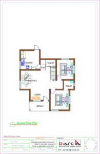 975 Sq Ft 2BHK Contemporary Style Single Floor House free plan