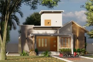 975 Sq Ft 2BHK Contemporary Style Single Floor House elevation
