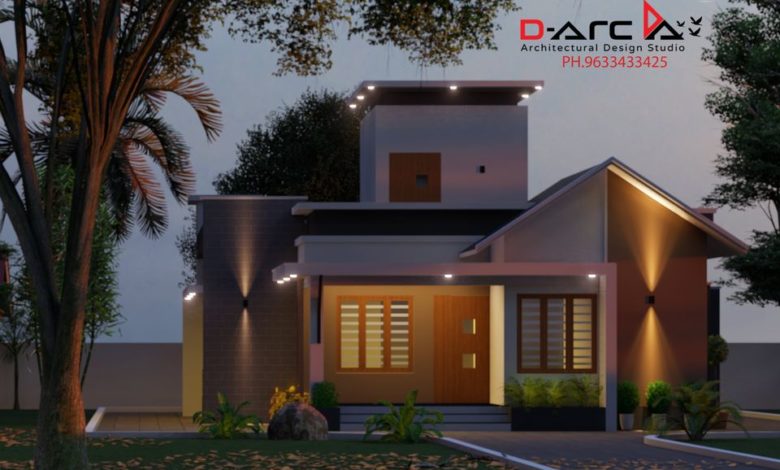 975 Sq Ft 2BHK Contemporary Style Single Floor House and Free Plan, 15 Lacks