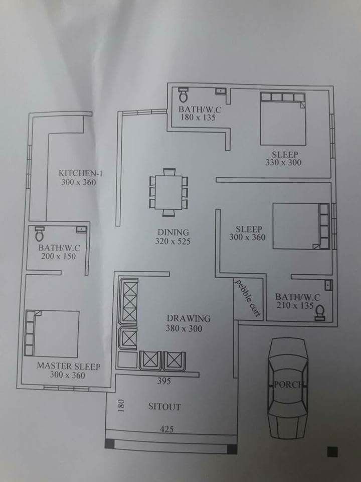 1210 Sq Ft 3BHK Fusion Style Single-Storey House and Free Plan