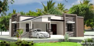 1300 Sq Ft 3BHK Contemporary Style Single Floor House and Free Plan