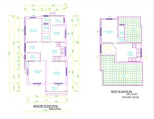 1642 Sq Ft 3BHK Contemporary Style Two-Storey House and Free Plan