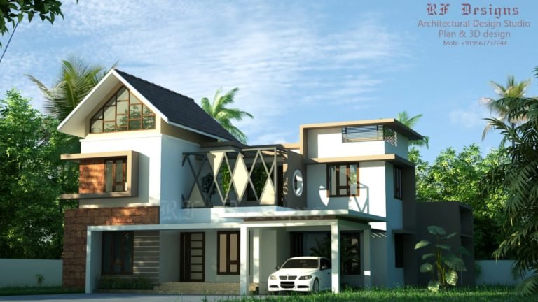 2827 Sq Ft 5BHK Contemporary Style Two-Storey House and Free Plan