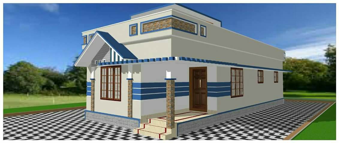 888 Sq Ft 2BHK Modern Single Floor Low Budget House and Free Plan