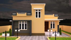 890 Sq Ft 2BHK Contemporary Style Single-Storey House and Free Plan