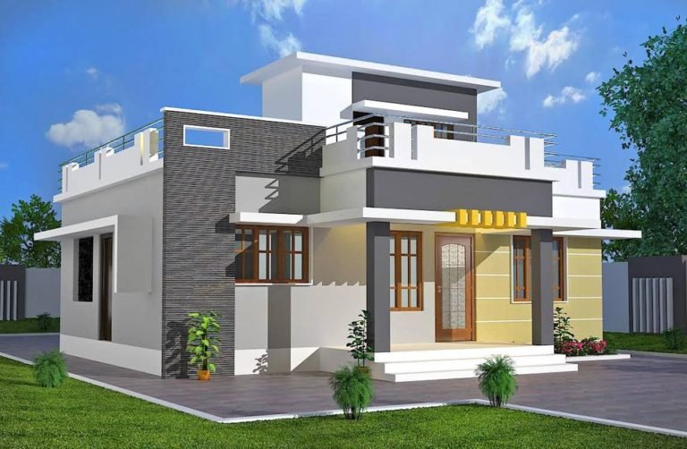 984 Sq Ft 3BHK Modern Single Floor House and Free Plan