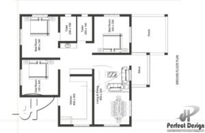 1087 Sq Ft 3BHK Traditional Style Single Floor House and Free Plan