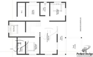 1194 Sq Ft 3BHK Traditional-Modern Single Floor House and Free Plan