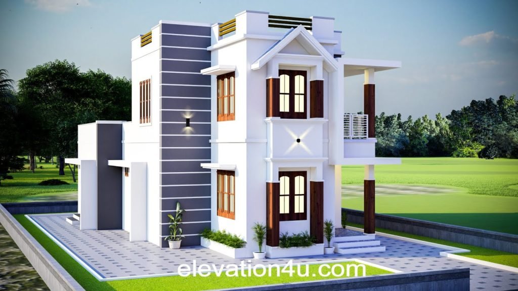 1551 Sq Ft 4BHK Contemporary Style Two-Storey House and Free Plan