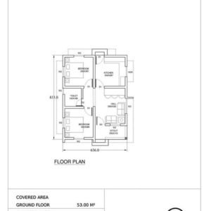 560 Sq Ft 2BHK Modern and Simple House and Free Plan, Below 10 Lacks