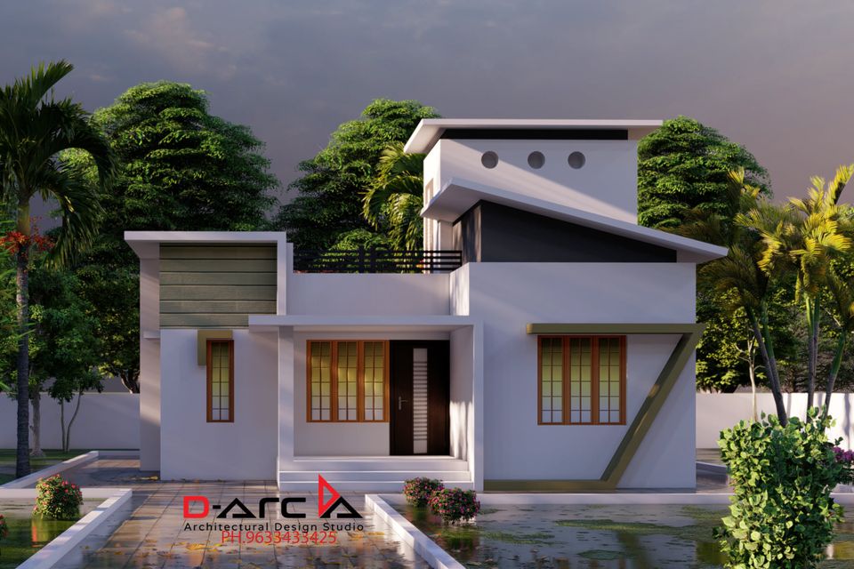 835 Sq Ft 2BHK Contemporary Style House and Free Plan, 15 Lacks