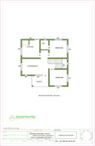 835 Sq Ft 2BHK Contemporary Style House and Free Plan, 15 Lacks