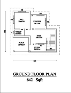 965 Sq Ft 2BHK Contemporary Style Double Floor House and Free Plan