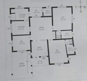 1276 Sq Ft 3BHK Modern Single Floor House and Free Plan
