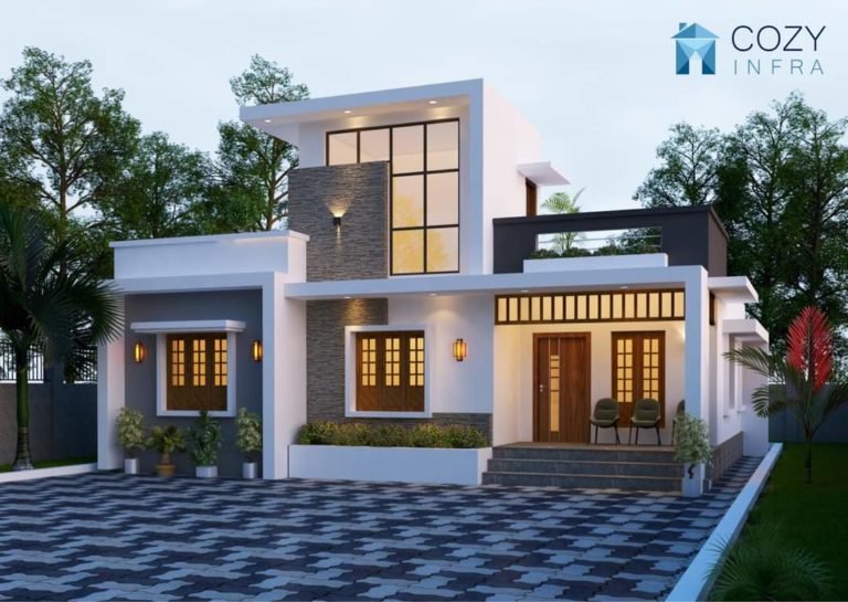 1284 Sq Ft 2BHK Contemporary Style Single-Storey House and Free Plan