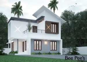 1302 Sq Ft 3BHK Contemporary Style Two-Storey House and Free Plan