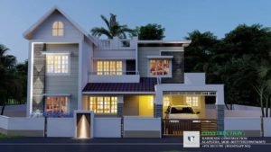 1485 Sq Ft 3BHK Contemporary Style Two-Storey House and Free Plan