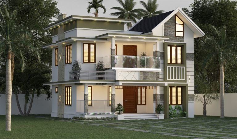 1710 Sq Ft 4BHK Contemporary Style Two-Storey House and Free Plan