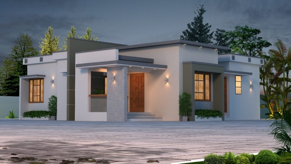 1145 Sq Ft 3BHK Contemporary Style Home and Free Plan, 14 Lacks