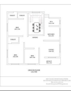 1250 Sq Ft 3BHK Modern Single Floor House and Free Plan, 18 Lacks