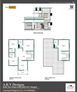 1260 Sq Ft 3BHK Modern Two-Storey Home and Free Plan