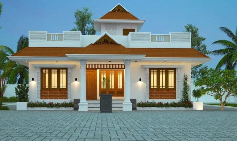 1393 Sq Ft 3BHK Traditional Style Single-Storey House and Free Plan