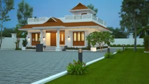1393 Sq Ft 3BHK Traditional Style Single-Storey House and Free Plan