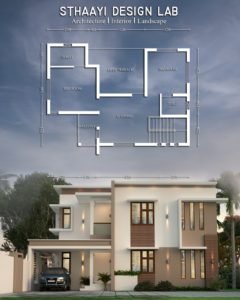 1410 Sq Ft 3BHK Contemporary Style Home and Free Plan, 21.85 Lacks