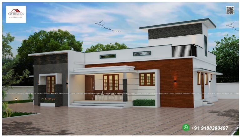 1421 Sq Ft 3BHK Contemporary Style Single Floor Home and Free Plan